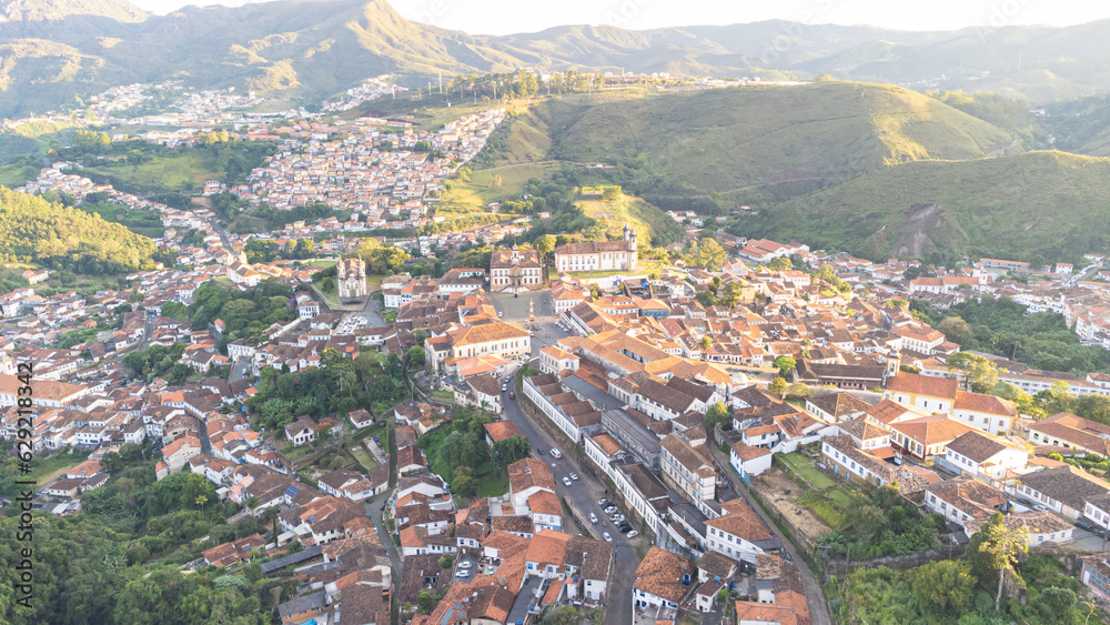 Vista aérea de Ouro Preto, Minas Gerais, Brasil