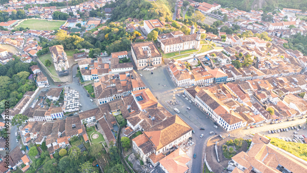 Vista aérea de Ouro Preto, Minas Gerais, Brasil