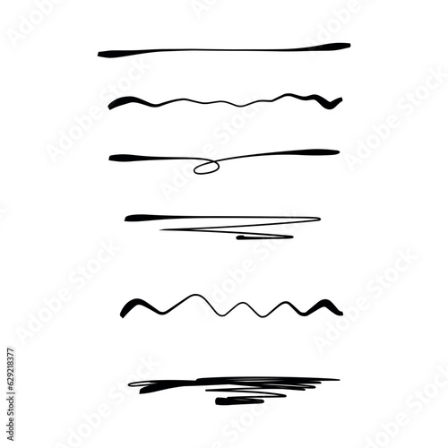 Set of hand drawn underlines on a white background EPS Vector 