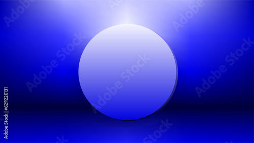 Glowing white and blue circle frame for presentation over blue gradient background