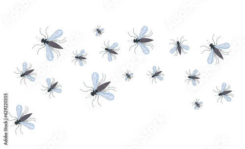 Fly mosquito bite insect pest abstract banner concept. Vector graphic design illustration 