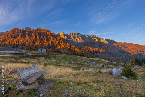 Landscape near Sella di Razzo and Sella di Rioda pass, Carnic Alps, Friuli-Venezia Giulia, Italy photo