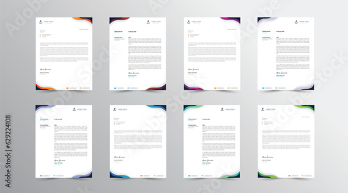 Letterhead Design Template. set Abstract Letterhead Design, Modern Business Letterhead Design Template
