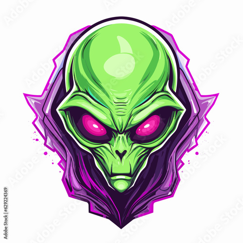 Esport vector logo alien, alien icon, alien head, vector, sticker