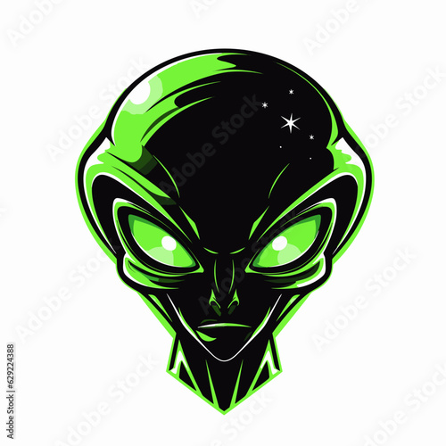 Esport vector logo alien, alien icon, alien head, vector, sticker