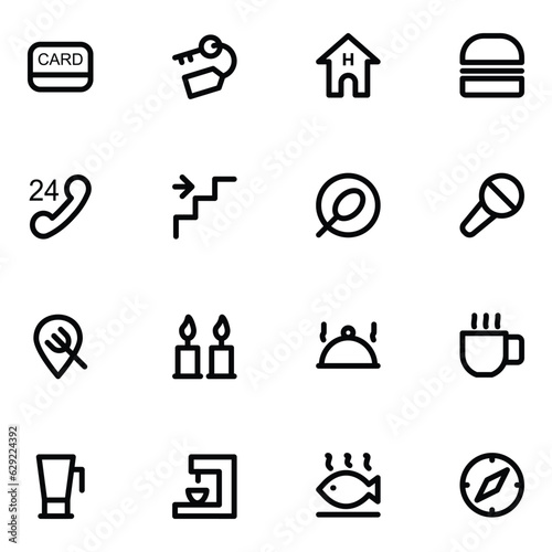 Collection of Cutlery Bold Line Icons    © Vectors Market