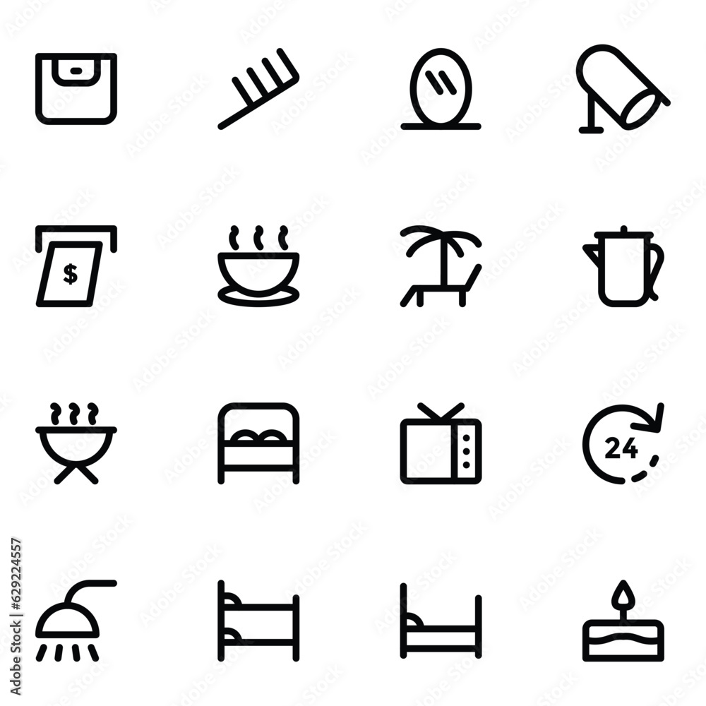 Collection of Motel Bold Line Icons
Collection of Motel Bold Line Icons
