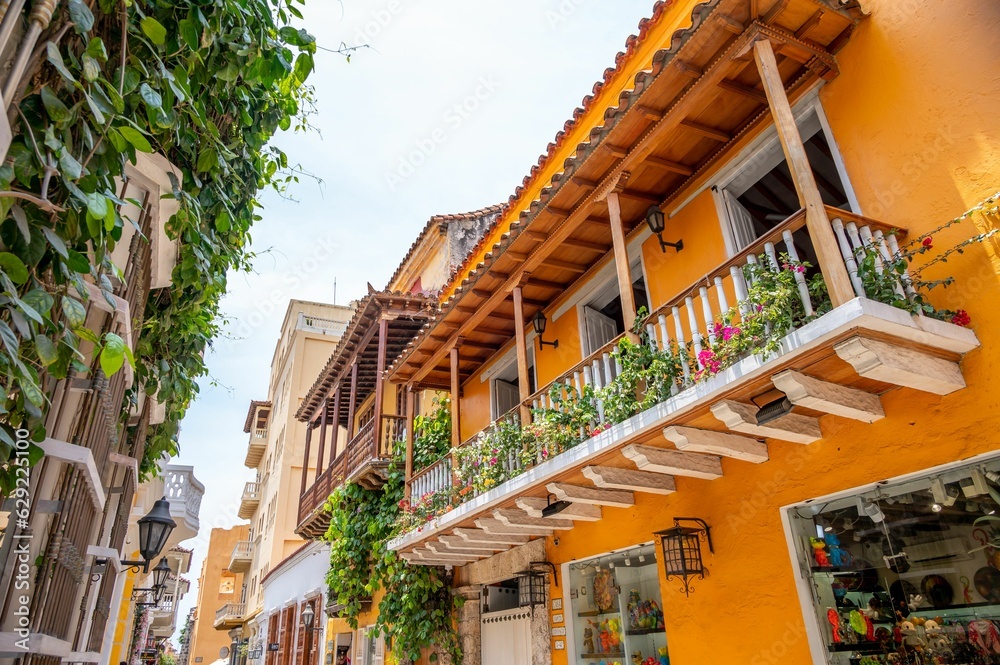 Street scenes in the heart of old Cartagena, Colombia