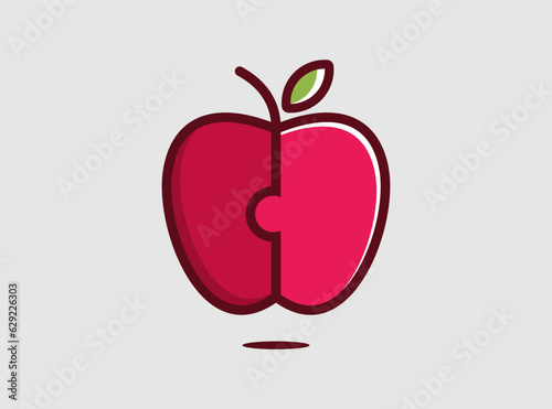 Apple Puzzle Logo design concept