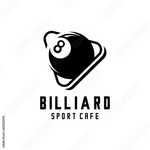 vector illustration of billiard ball logo on white background	 photo