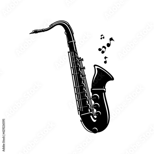saxophone wind instrument vector design
