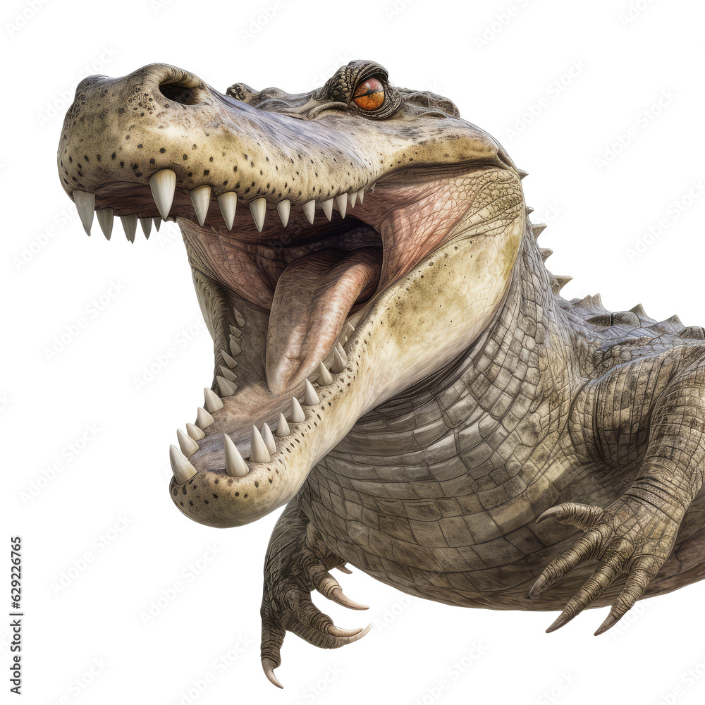 Obraz premium crocodile looking isolated on white