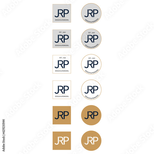 JRP minimal logo vector icon template. letter logo, word logo