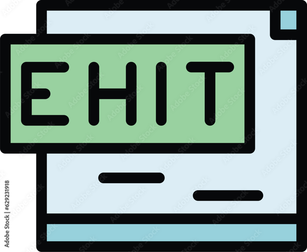 Cms ehit icon outline vector. Html website. Graphic code color flat Cms ehit icon outline vector. Html website. Graphic code color flat