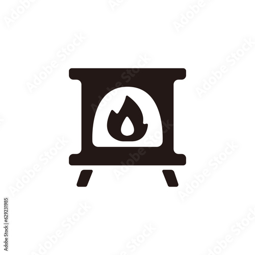 Fireplace icon.Flat silhouette version.