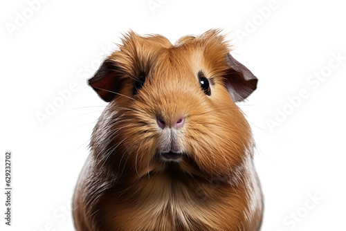 Brown guinea pig isolated on transparent background , generative ai