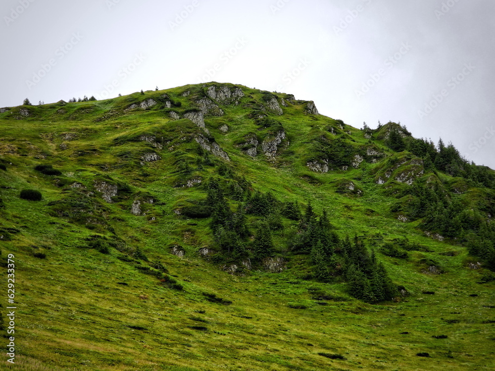 A beautiful ridge of rocks on top of a mountain