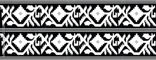 Jamdani saree border vector pattern design. Bangladesh and Indian original traditional saree design patterns.