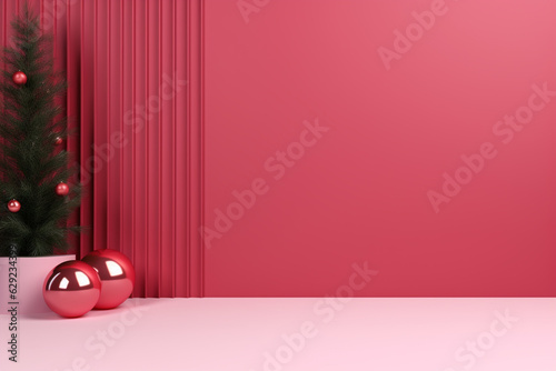 Minimal red Christmas decoration background