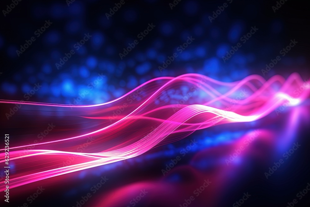 abstract futuristic background with pink blue glowing neon moving high speed wave lines and bokeh lights. Data transfer concept Fantastic wallpaper