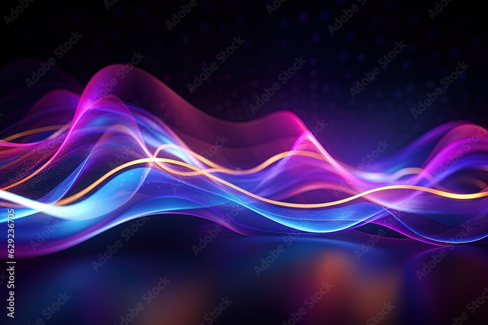 abstract futuristic background with pink blue glowing neon moving high speed wave lines and bokeh lights. Data transfer concept Fantastic wallpaper