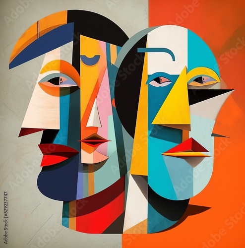 abstract face art illustration design