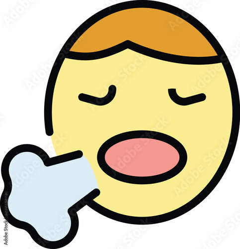 Nervous man icon outline vector. Panic attack. Mental fear color flat