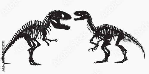 Silhouette Dinosaur Skull vector collection