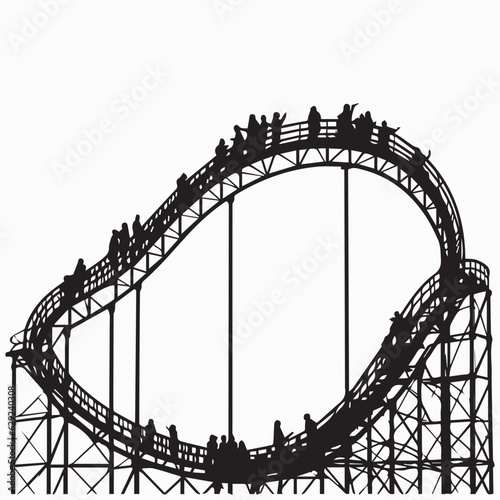 Ferry Wheel Silhouette vector illustration