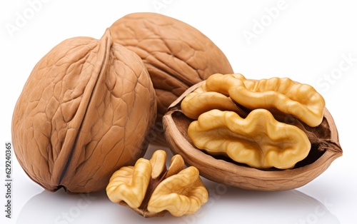 Delicious walnut, isolated on white background