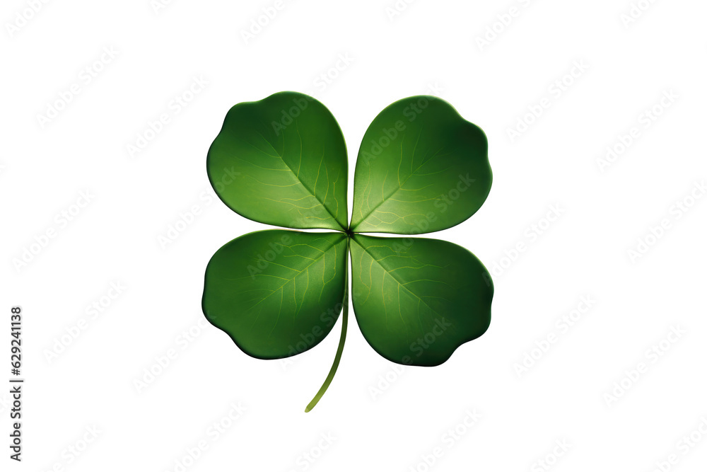 four leaves  clover isolated on transparent 