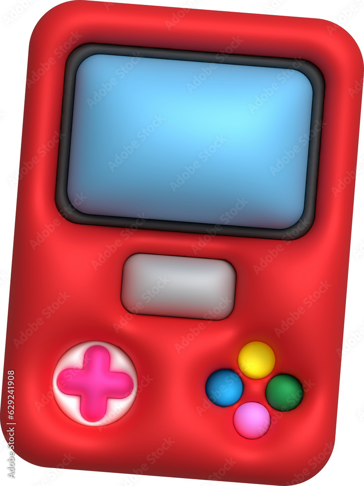 3d icon joystick gamepad game console or game controller with display screen Computer game. minimalist cartoon style 3d icon joystick gamepad game console or game controller with display screen Computer game. minimalist cartoon style