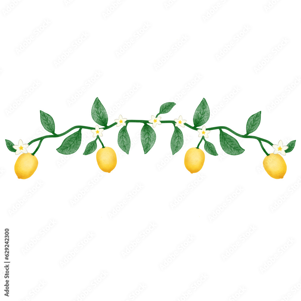 branch with yellow lemon