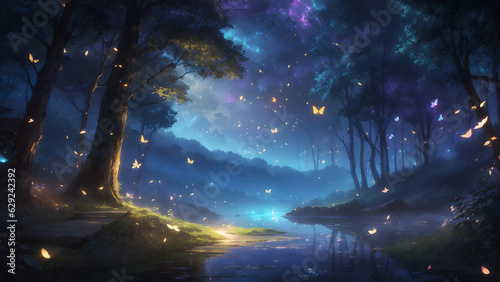 Beautiful Forest Cosmic View © Anime & Nature
