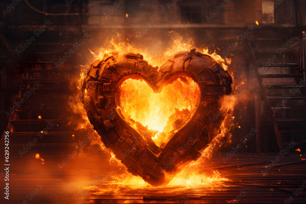 Red heart with black background wallpaper, heart transparent background