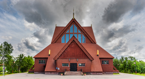 Historische Kirche von Kiruna in Lappland, Schweden
