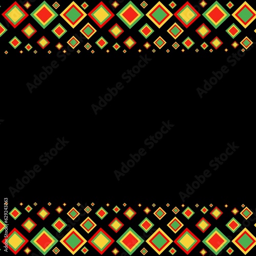 Abstract decorative multicolour Square on Black colour background