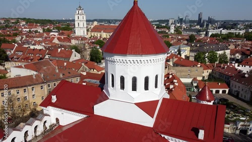 Aerial of the Church of the Holy Mother of God (Skaisciausios Dievo Motinos Cerkve) in Vilnius photo