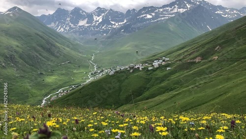 Cicekli Plateau in Camlihemsin district of Rize province. Kackar Mountains region. Rize, Turkey. (Turkish: Cicekli Yaylasi) photo