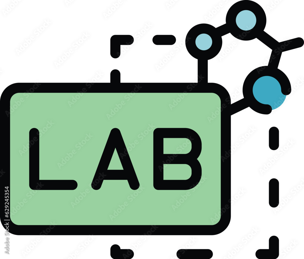 Lab test icon outline vector. Medical research. Chemistry tool color flat