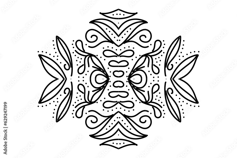 Beautiful black and white flower leaf art pattern of indonesian culture traditional batik texture Beautiful black and white flower leaf art pattern of indonesian culture traditional batik texture