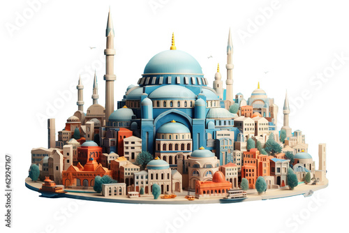 blue mosque city isolated, object © mknisanci
