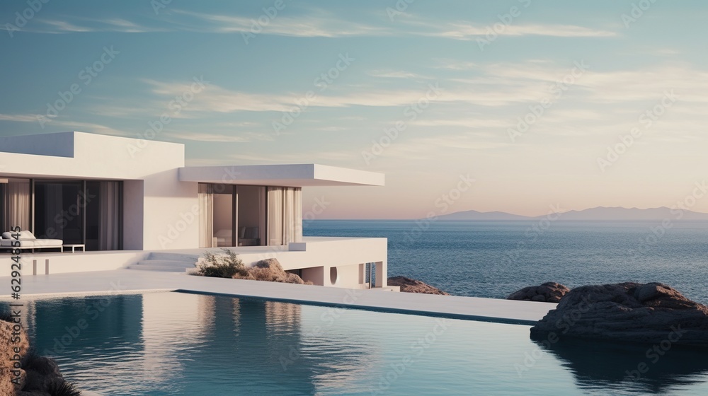 Ultra Modern Exterior Design of a House in the Style of Greece. Santorini.