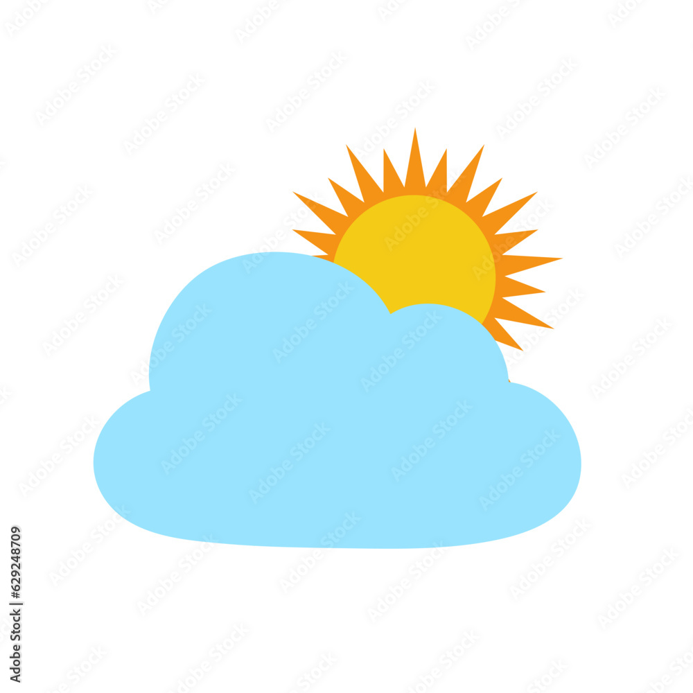 The sun and cloud weather icon. Vector Illustration The sun and cloud weather icon. Vector Illustration