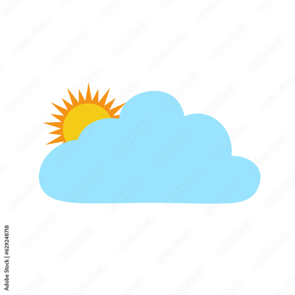 The sun and cloud weather icon. Vector Illustration The sun and cloud weather icon. Vector Illustration