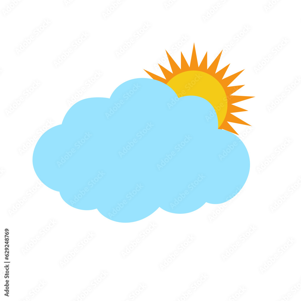 The sun and cloud weather icon. Vector Illustration The sun and cloud weather icon. Vector Illustration