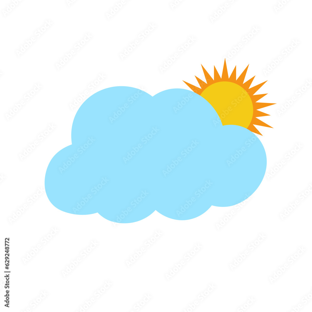 The sun and cloud weather icon. Vector Illustration The sun and cloud weather icon. Vector Illustration