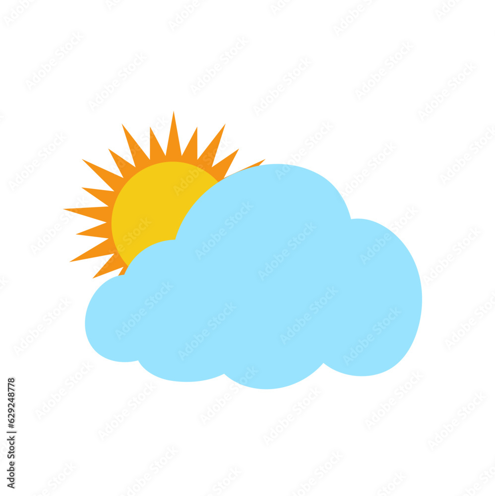 The sun and cloud weather icon. Vector Illustration The sun and cloud weather icon. Vector Illustration