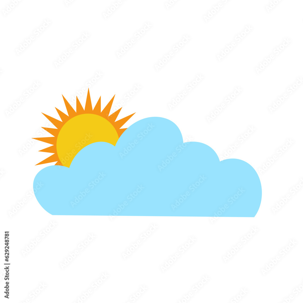 The sun and cloud weather icon. Vector Illustration The sun and cloud weather icon. Vector Illustration