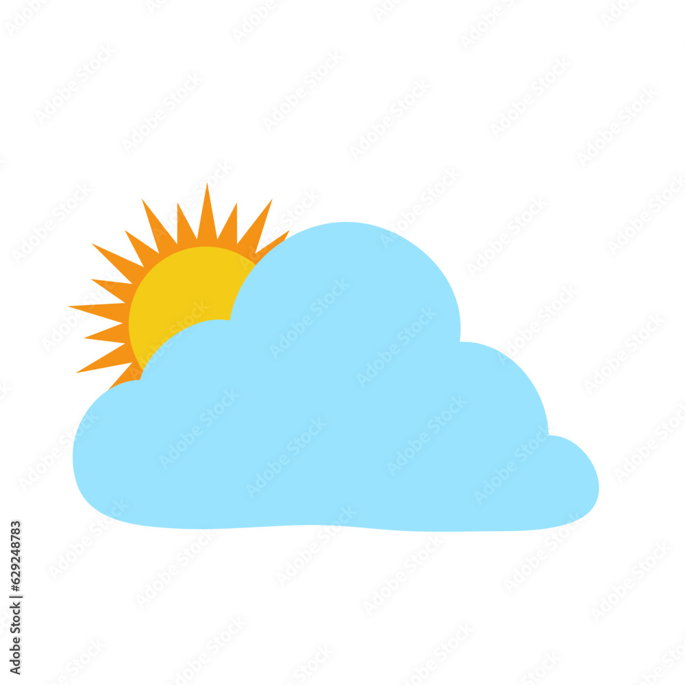 The sun and cloud weather icon. Vector Illustration The sun and cloud weather icon. Vector Illustration